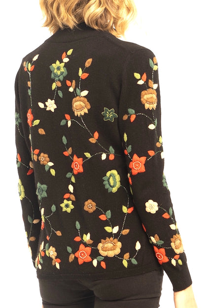 CARD. ZIPPÉ BRODERIES & PERLES BLACK