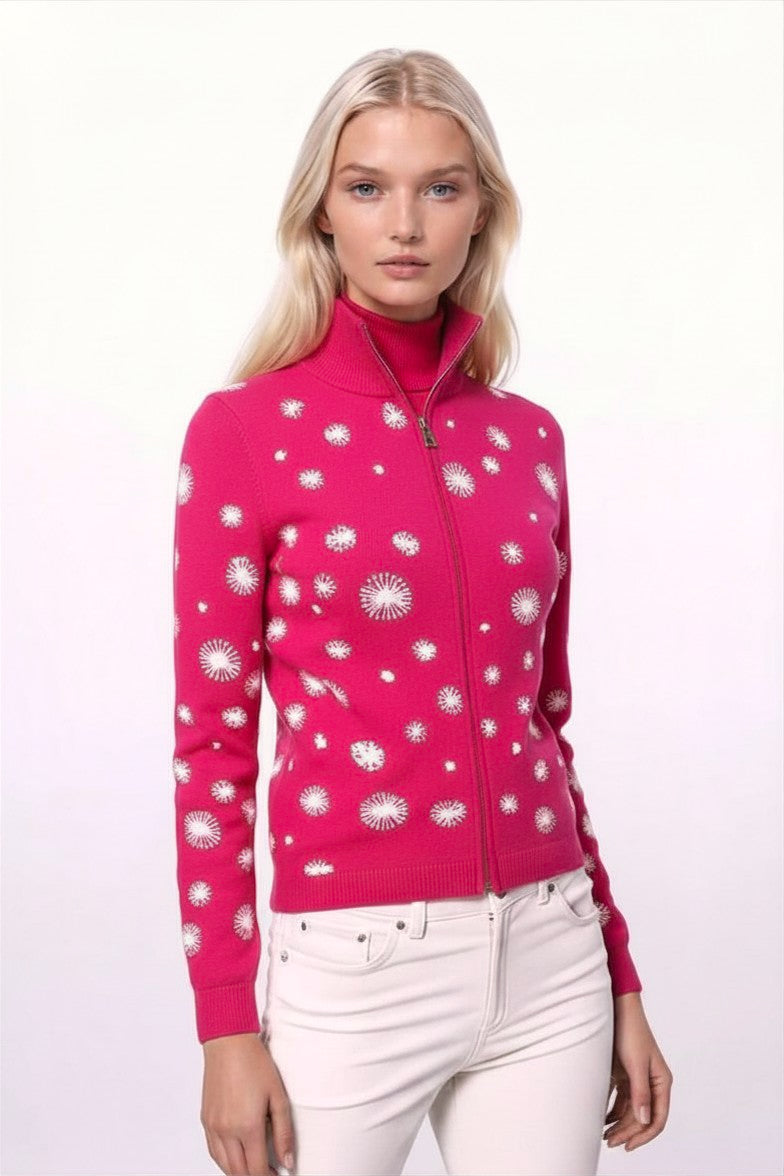CARDIGAN À BRODERIES FLORALES CORAL RED 54674 CORAL RED