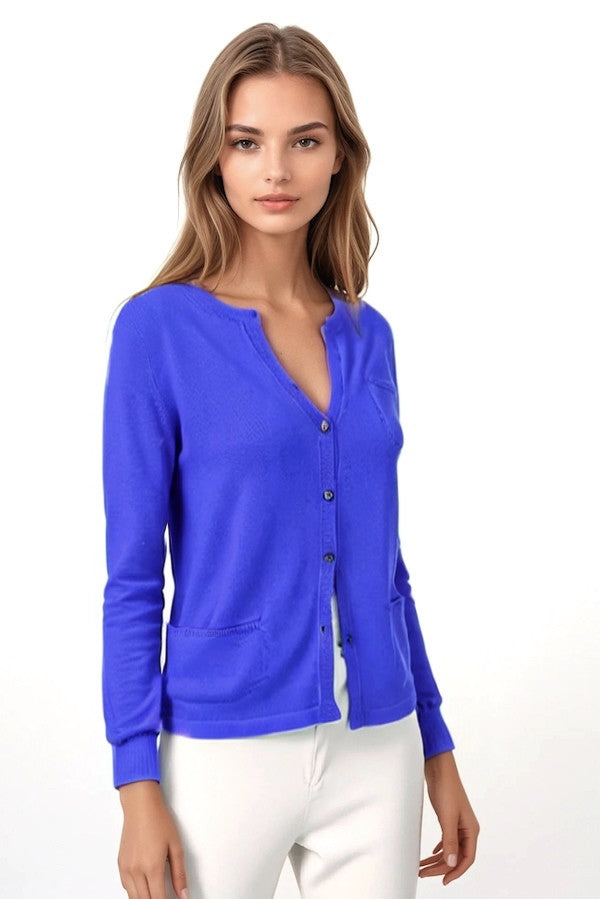 CARDIGAN CACHEMIRE COL ROND JEANS 53630 JEANS