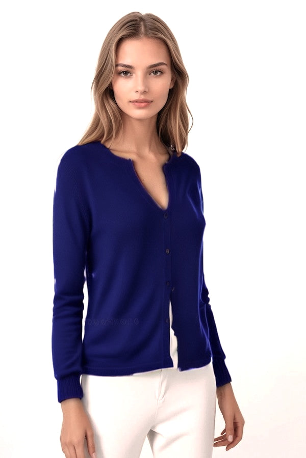 CARDIGAN CACHEMIRE COL ROND NAVY 21034 NAVY