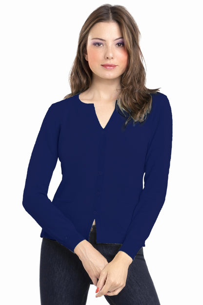 CARDIGAN CACHEMIRE COL ROND NIGHT BLUE 21536 NIGHT BLUE