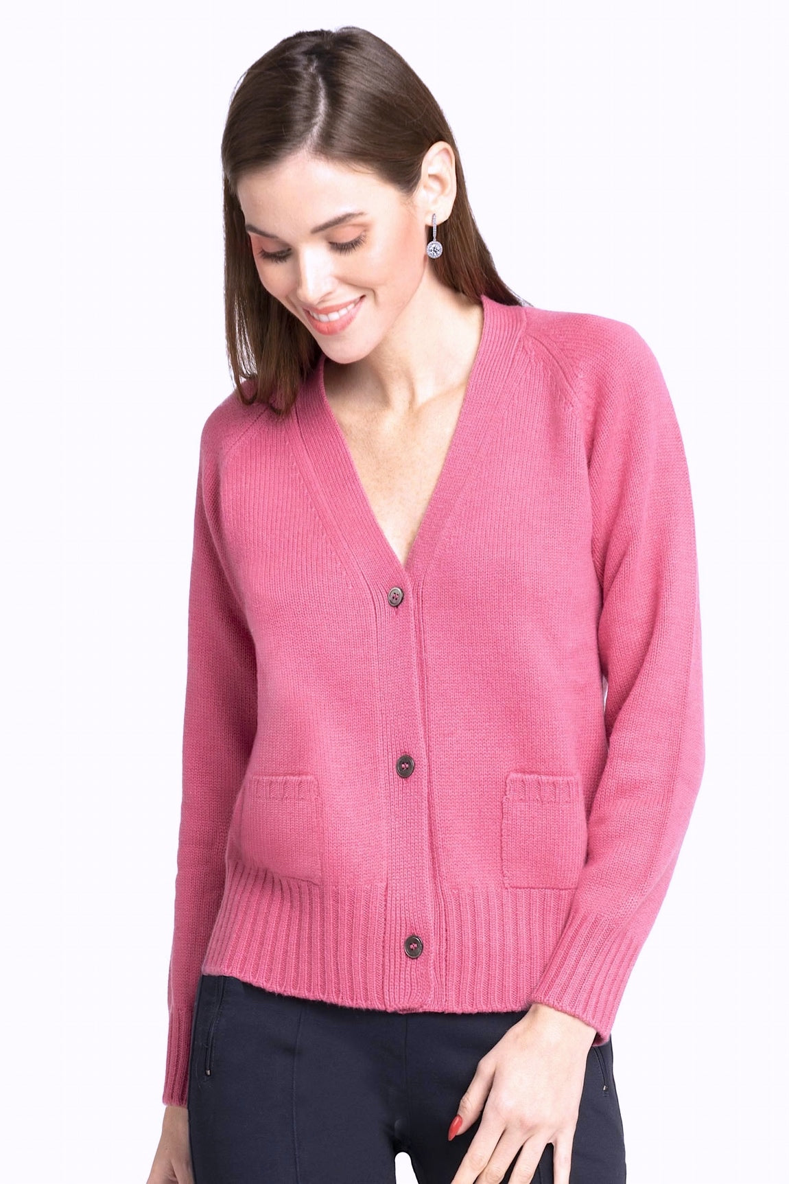 CARDIGAN CACHEMIRE COURT COL V BLACK