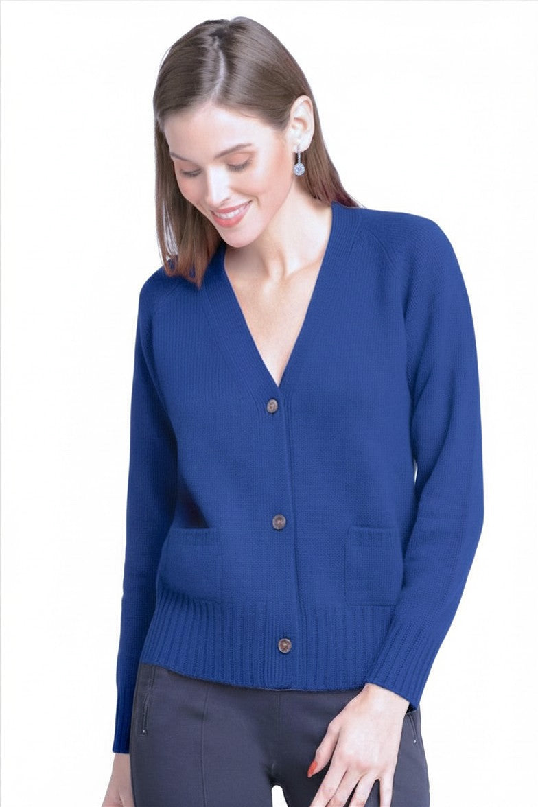 CARDIGAN CACHEMIRE COURT COL V JEANS 715302 JEANS