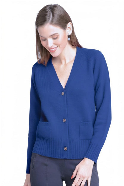 CARDIGAN CACHEMIRE COURT COL V JEANS 715302 JEANS