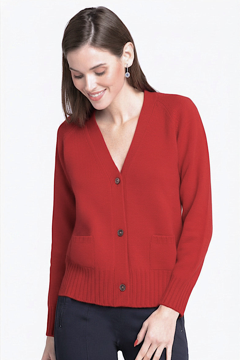 CARDIGAN CACHEMIRE COURT COL V RED 54052 RED