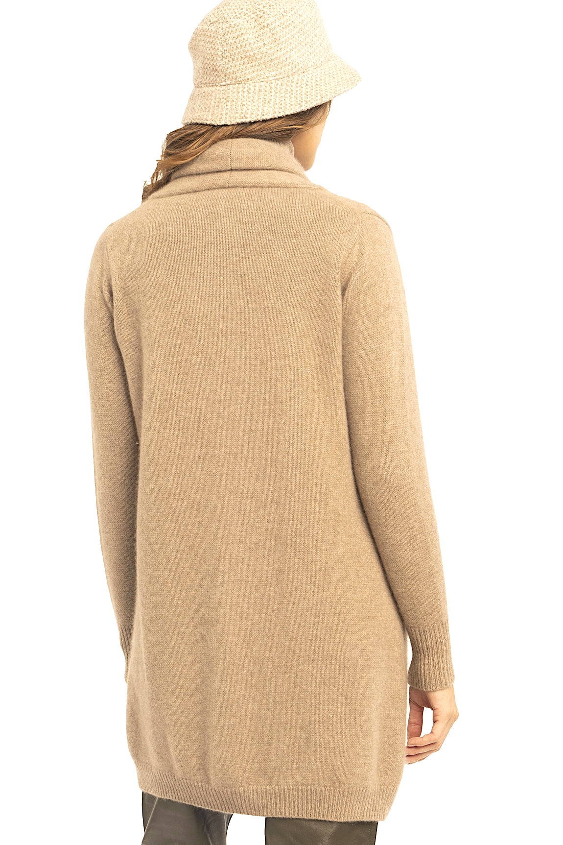 CARDIGAN CACHEMIRE OUVERT CAMEL