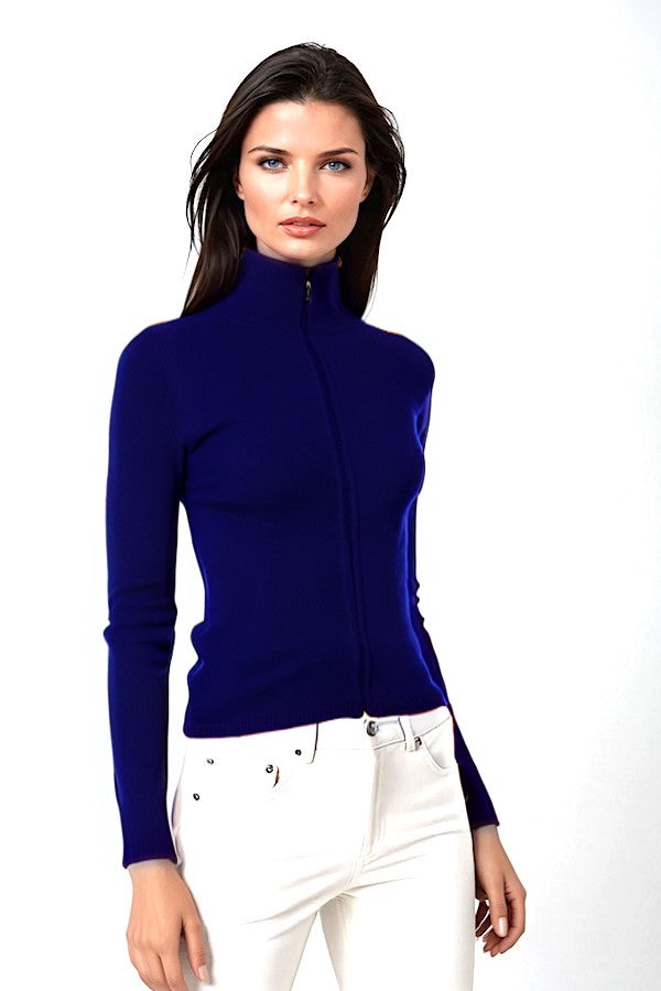 CARDIGAN CACHEMIRE ZIPPÉ NAVY 51894 NAVY