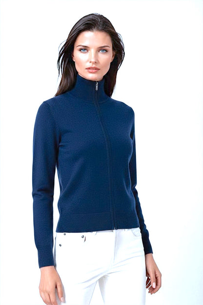 CARDIGAN CACHEMIRE ZIPPÉ NIGHT BLUE 21536 NIGHT BLUE