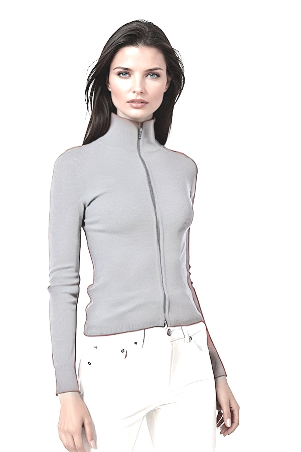 CARDIGAN CACHEMIRE ZIPPÉ PEARL 54346 PEARL