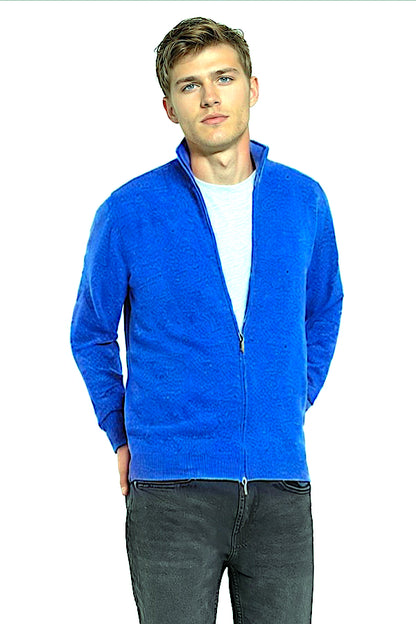 CARDIGAN CACHEMIRE ZIPPE TURQUOISE BLUE 22511 TURQUOISE BLUE