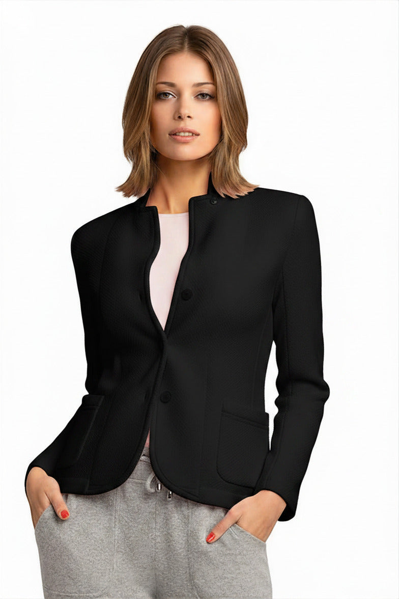 CARDIGAN COL MAO POINT BRIQUE BLACK 8010 BLACK