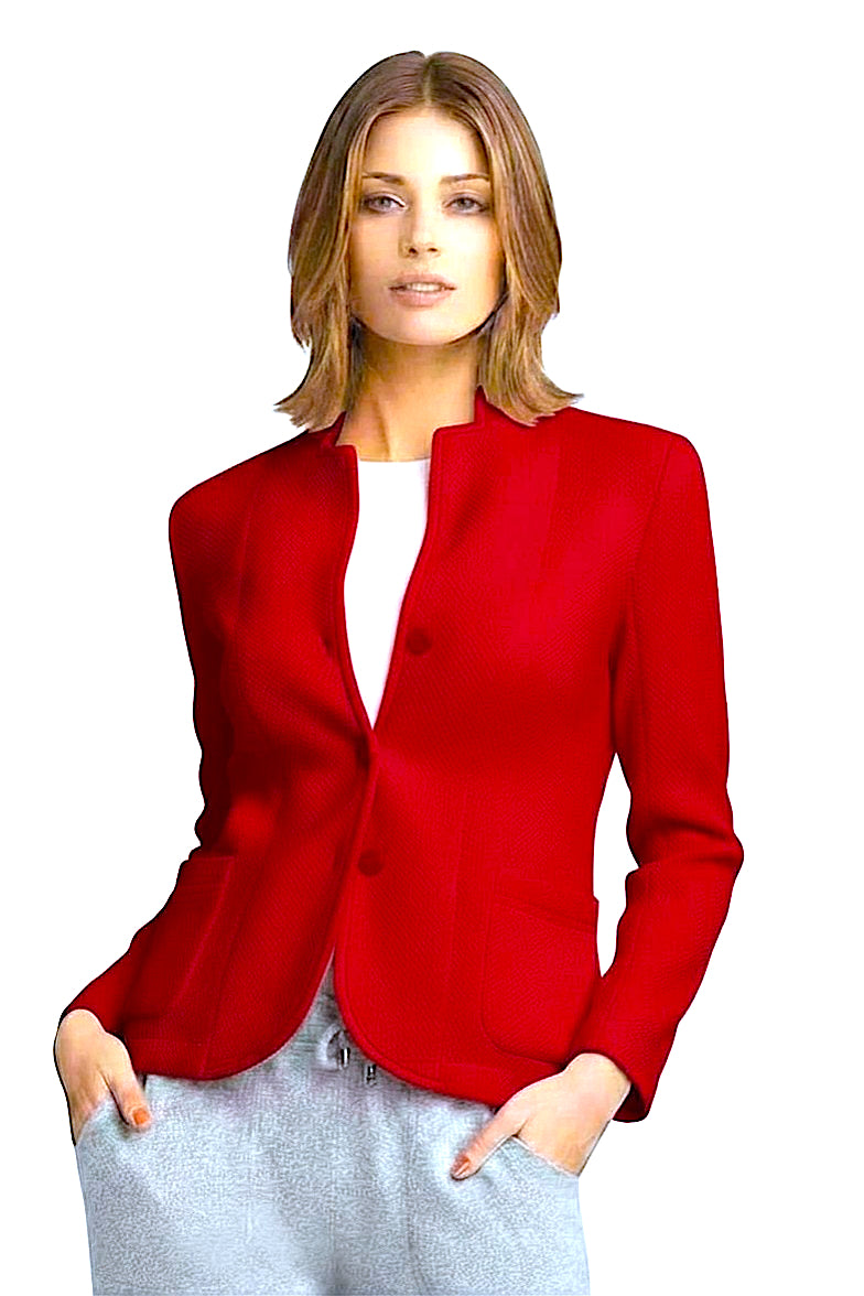 CARDIGAN COL MAO POINT BRIQUE CORAL RED 54674 CORAL RED