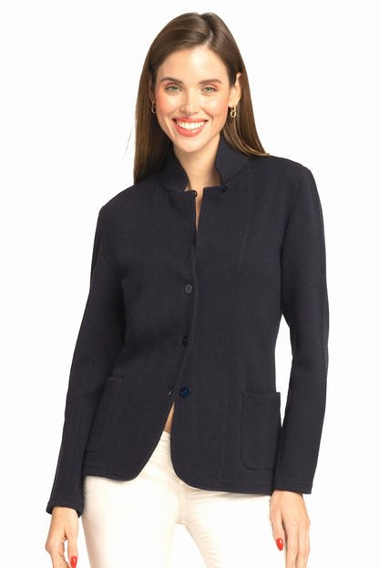 CARDIGAN COL OFFICIER NAVY