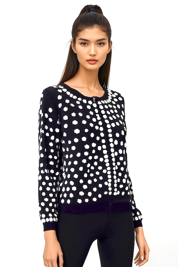 CARDIGAN COL ROND CACHEMIRE 8010-5042S BK-GREY