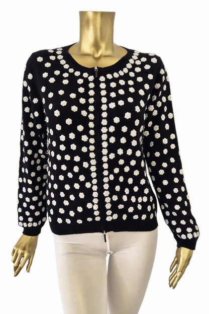 CARDIGAN COL ROND CACHEMIRE 8010-5042S BK-GREY