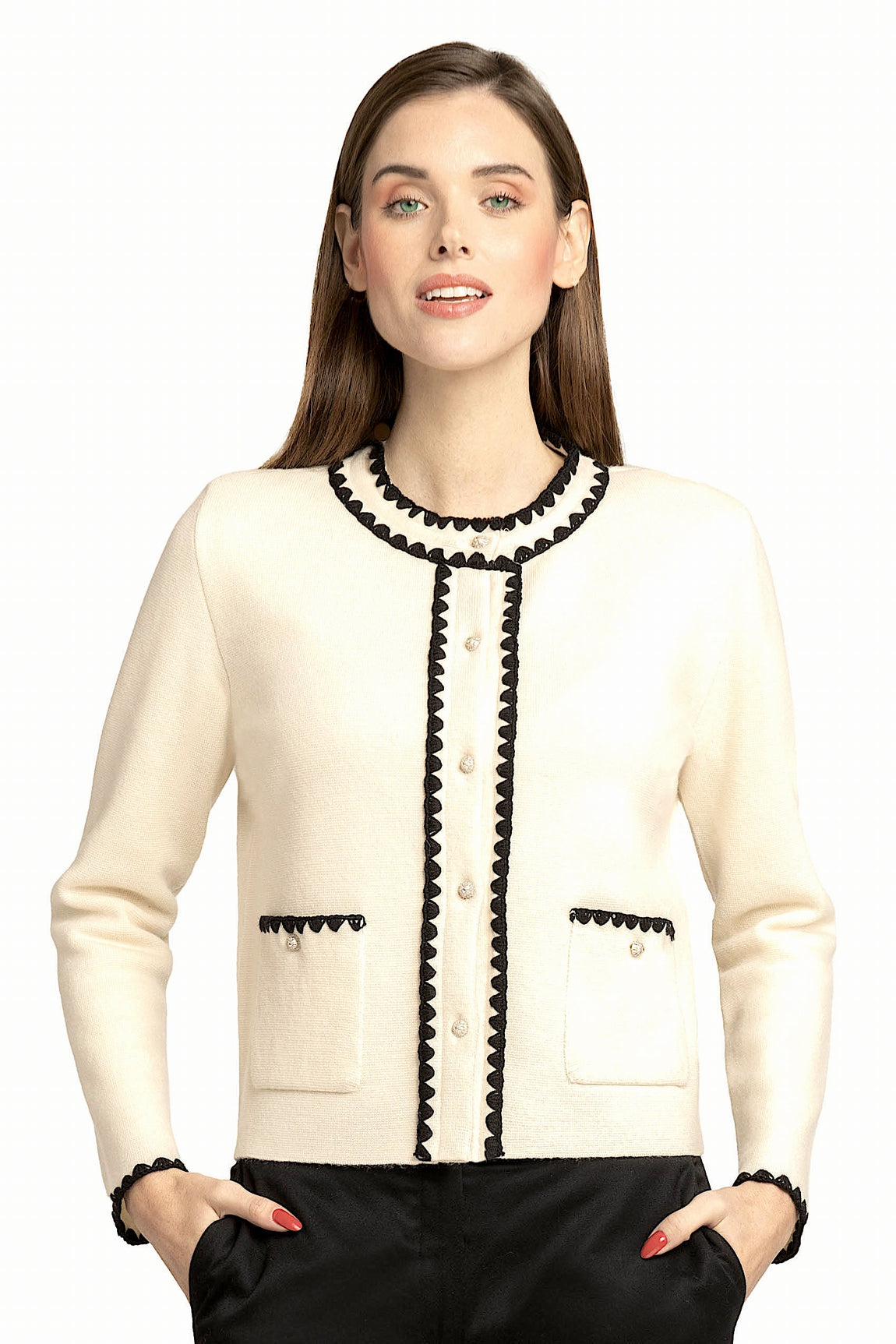 CARDIGAN COL ROND CACHEMIRE 9617-Z00060 OFFWH-NA 9617-Z00060 OFFWH-NA