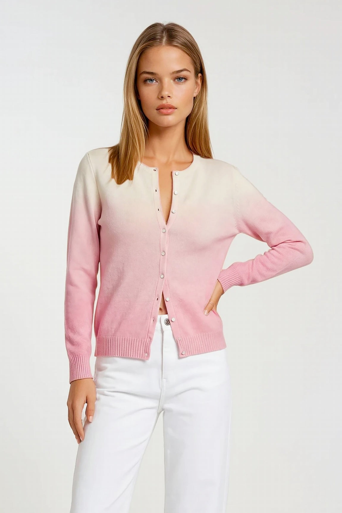CARDIGAN COL ROND TYE DYE PINK 23238 PINK