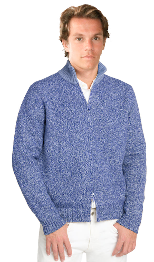 CARDIGAN ZIPPÉ CHINÉ 4-FILS DK JEANS