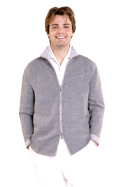 CARDIGAN ZIPPÉ RÉVERSIBLE BIC. 2280R-32487 BROWN