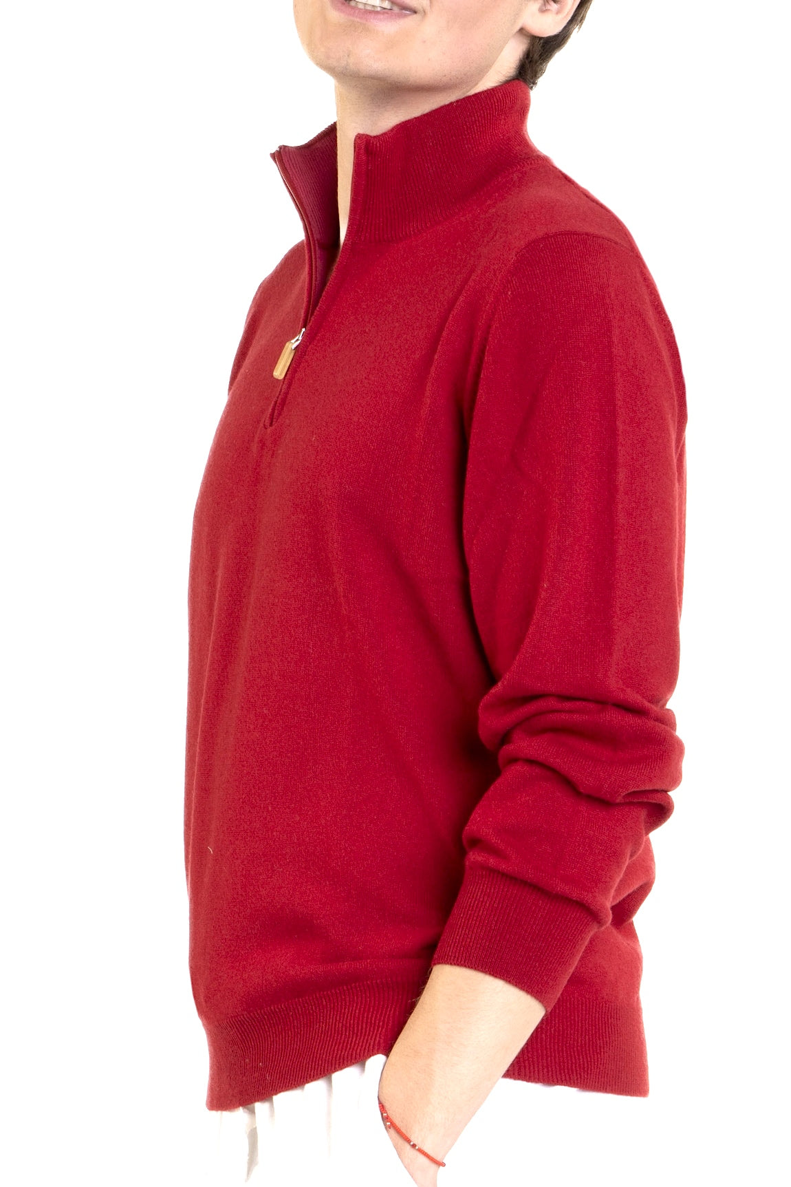 CASHMERE HALF ZIP MOCK NECK