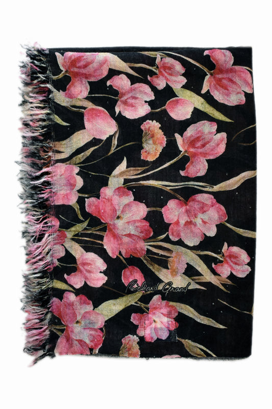 CASHMERE-SILK PRINTED STOLE