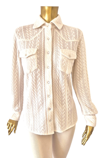 CHEMISE À TORSADES AJOUREES BEIGE