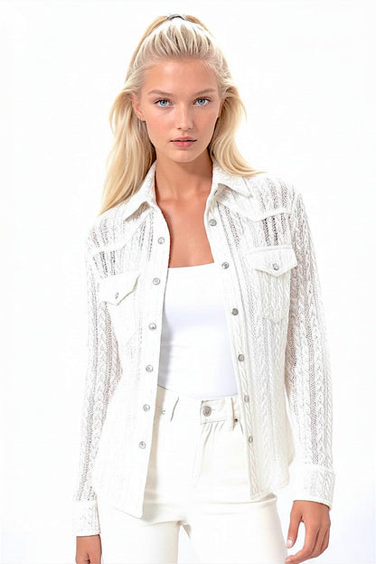 CHEMISE À TORSADES AJOUREES WHITE