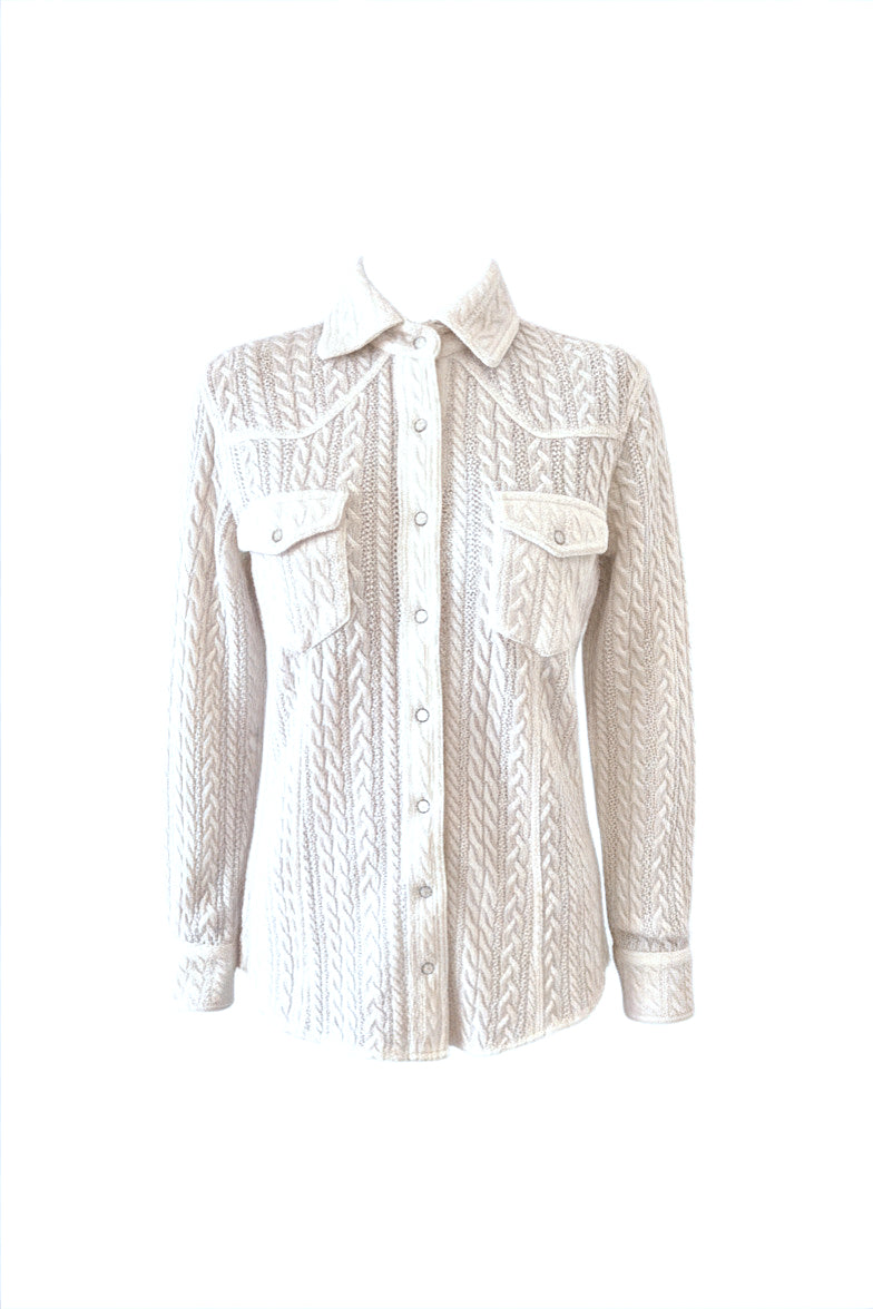 CHEMISE À TORSADES AJOUREES WHITE