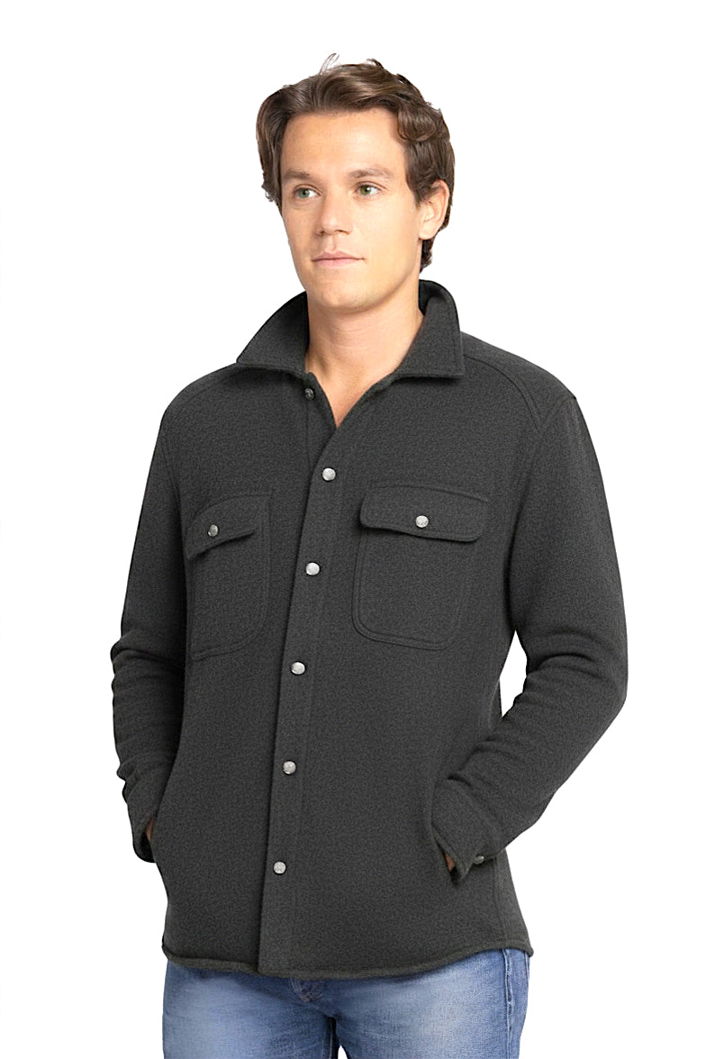 CHEMISE-BLOUSON CACHEMIRE UNI CHARCOAL 200075 CHARCOAL