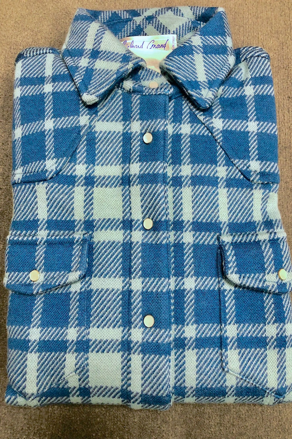 CHEMISE CACHEMIRE À CARREAUX 607190-54660 BLUE-TU 607190-54660 BLUE-TU