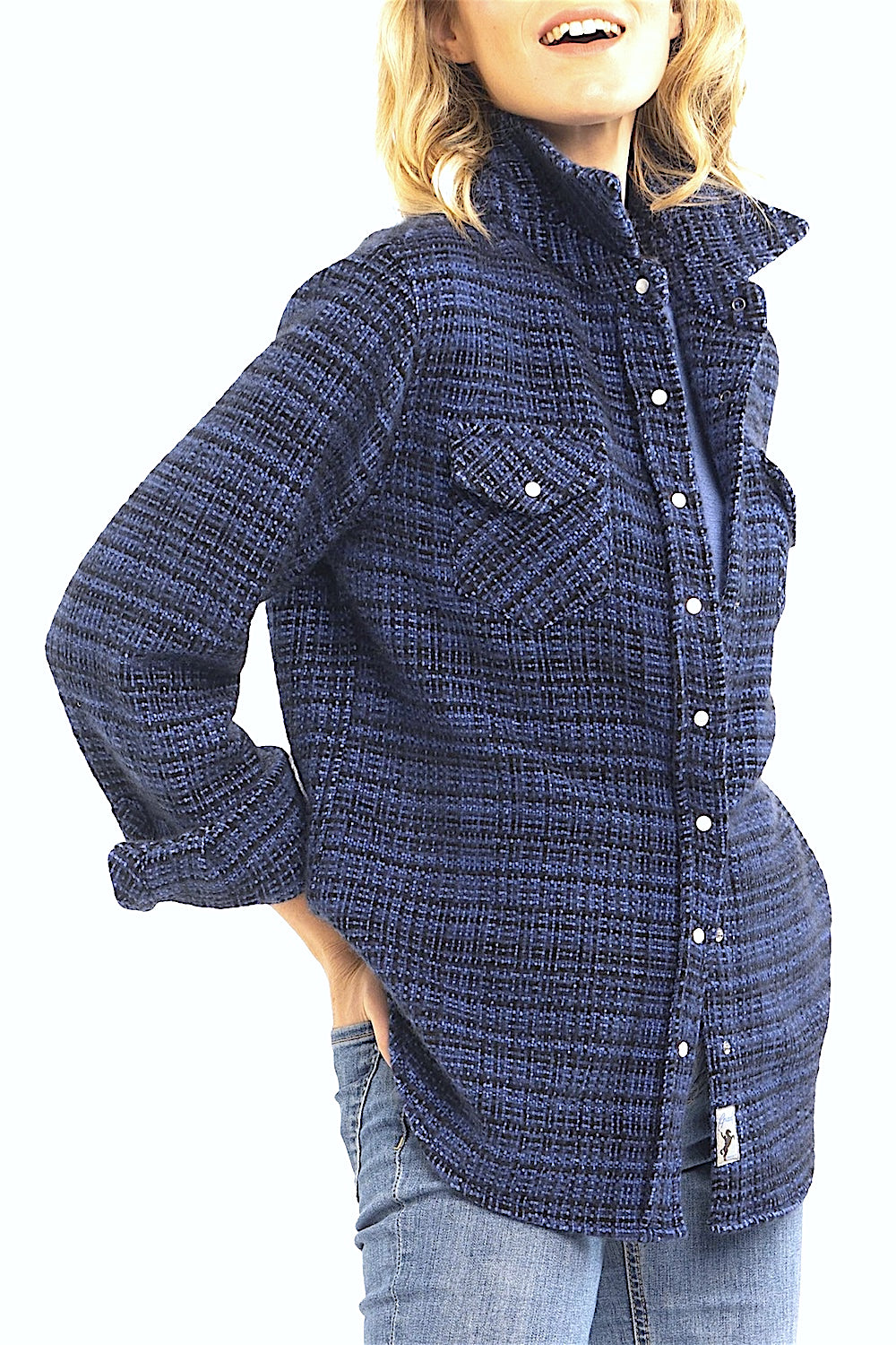 CHEMISE CARREAUX DÉLAVÉS IRRÉG JEANS 53630 JEANS