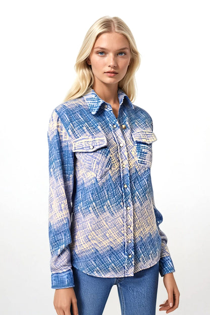CHEMISE CINTRÉE MACRAMÉ 4222 LT BLUE