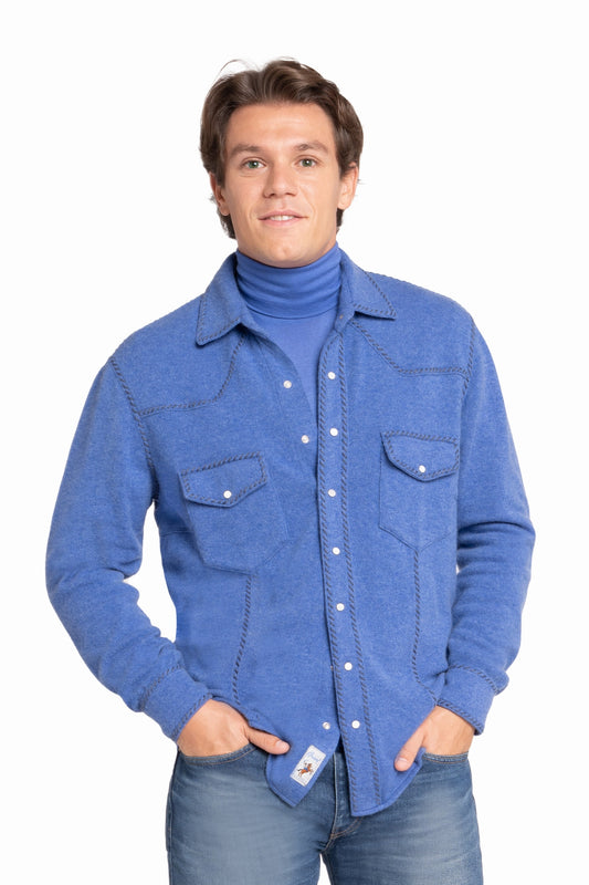 CHEMISE HOMME À SURPIQÛRES DENIM