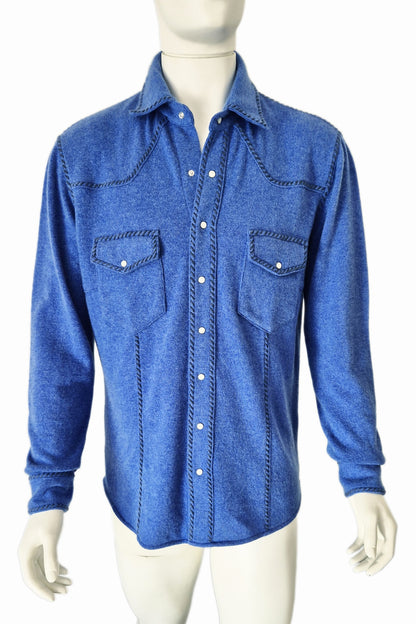CHEMISE HOMME À SURPIQÛRES DENIM