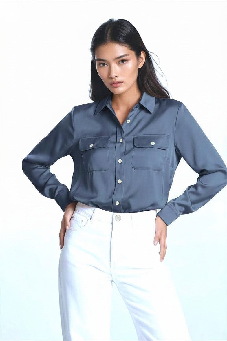 CHEMISE SOIE BOUTONS-PRESSION DENIM 51100 DENIM