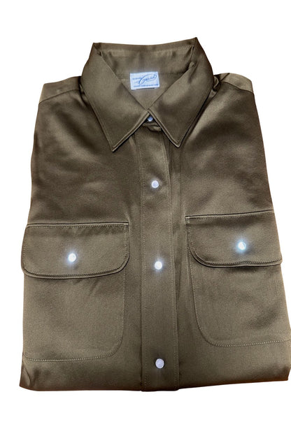CHEMISE SOIE BOUTONS-PRESSION KAKI 55074 KAKI