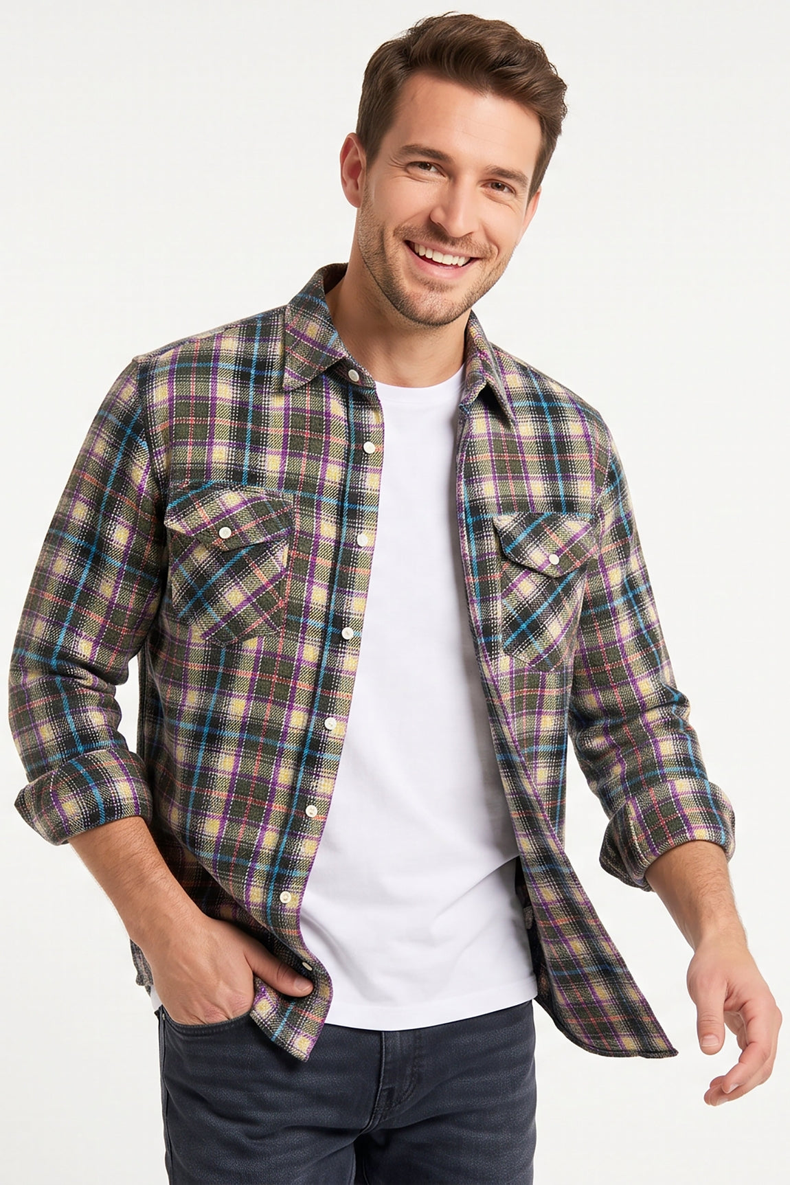 CHEMISE TARTAN CACHEMIRE VAR1 VAR1