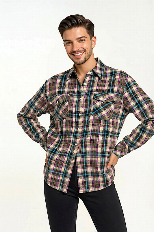 CHEMISE TARTAN CACHEMIRE VAR1 VAR1