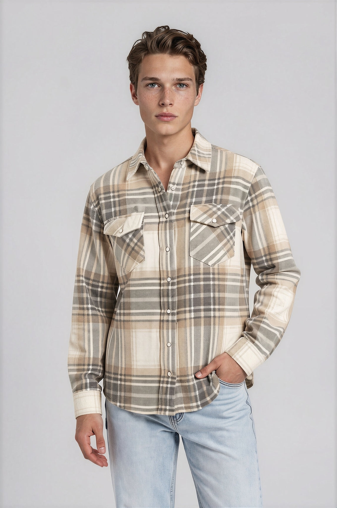 CHEMISE TARTAN CACHEMIRE VAR1 VAR1
