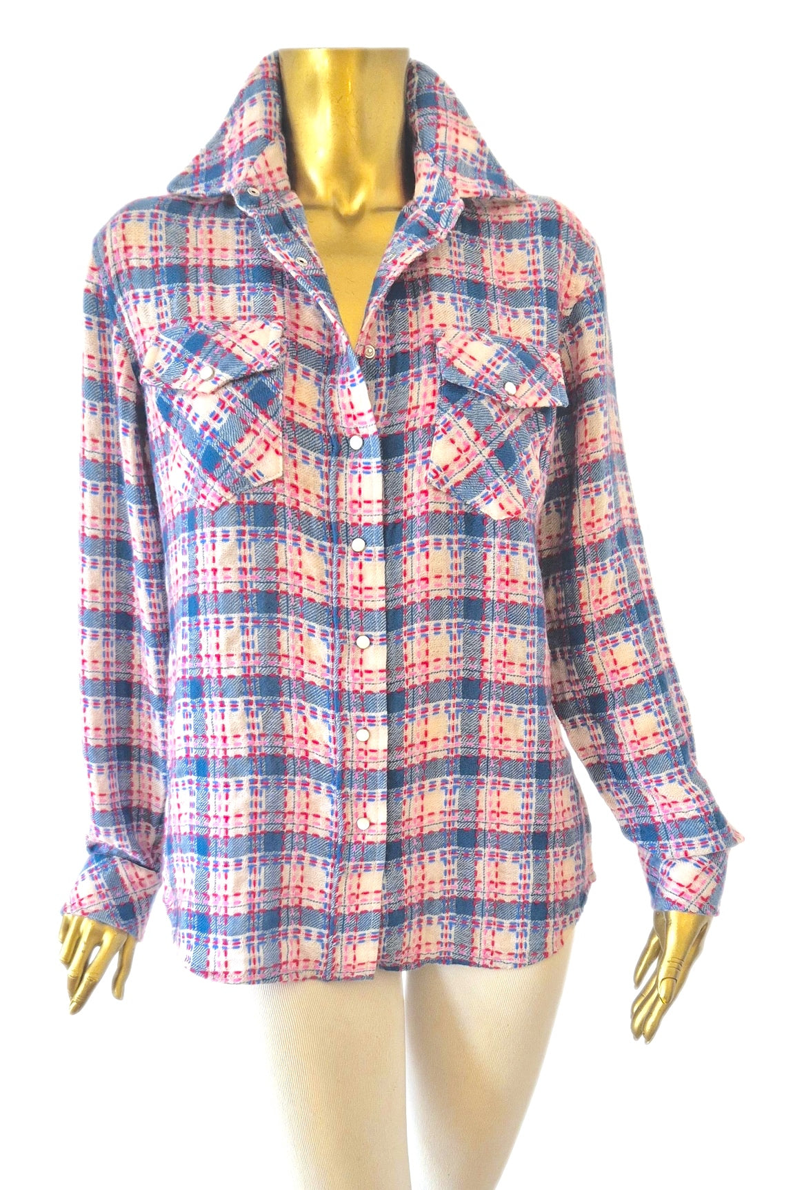CHEMISE TARTAN LÉGER +SURPIQÛR MULTIC