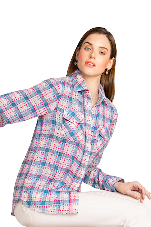 CHEMISE TARTAN LÉGER +SURPIQÛR MULTIC VAR1 MULTIC