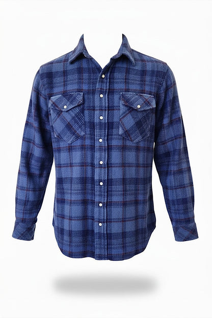 CHEMISE TISSÉE À CARREAUX BLUE