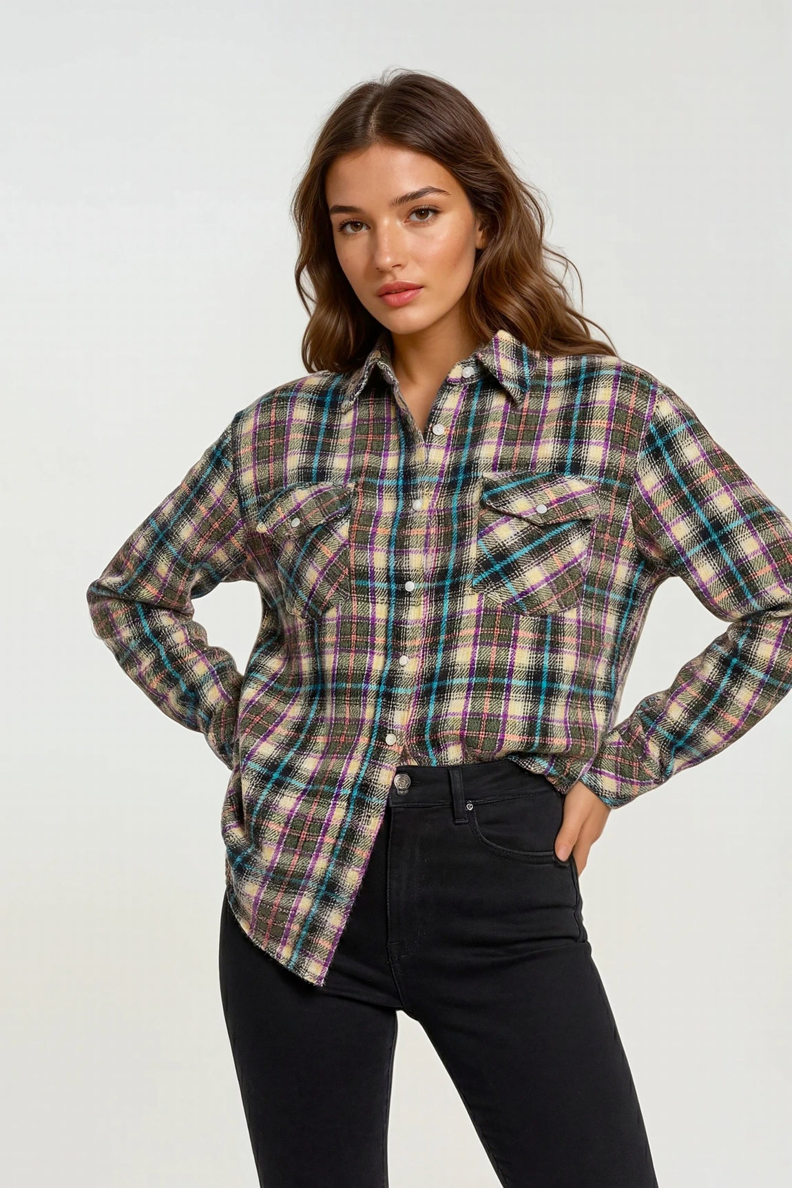 CHEMISE TISSÉE À CARREAUX VAR1 VAR1
