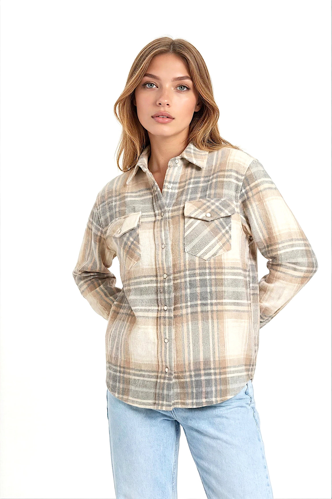 CHEMISE TISSÉE À CARREAUX VAR1 VAR1