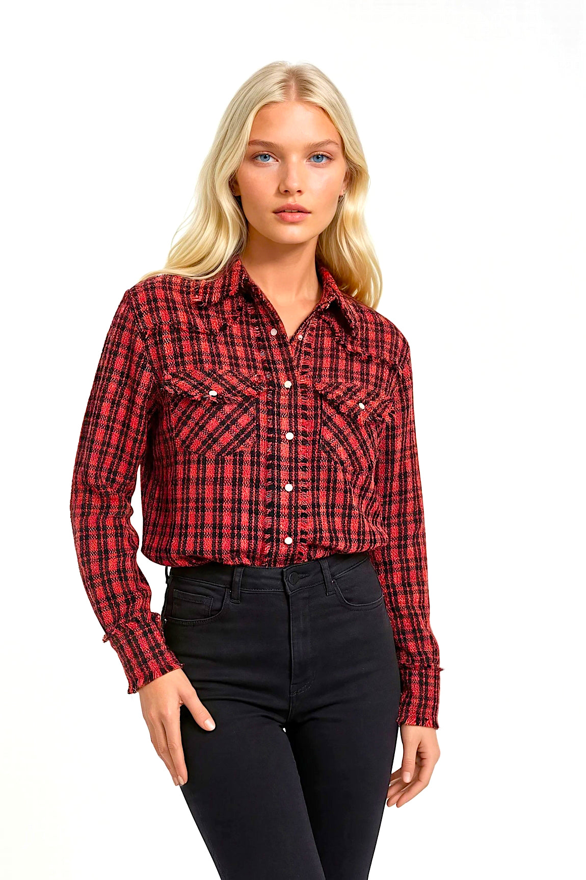 CHEMISE TISSÉE À CARREAUX VAR1 VAR1