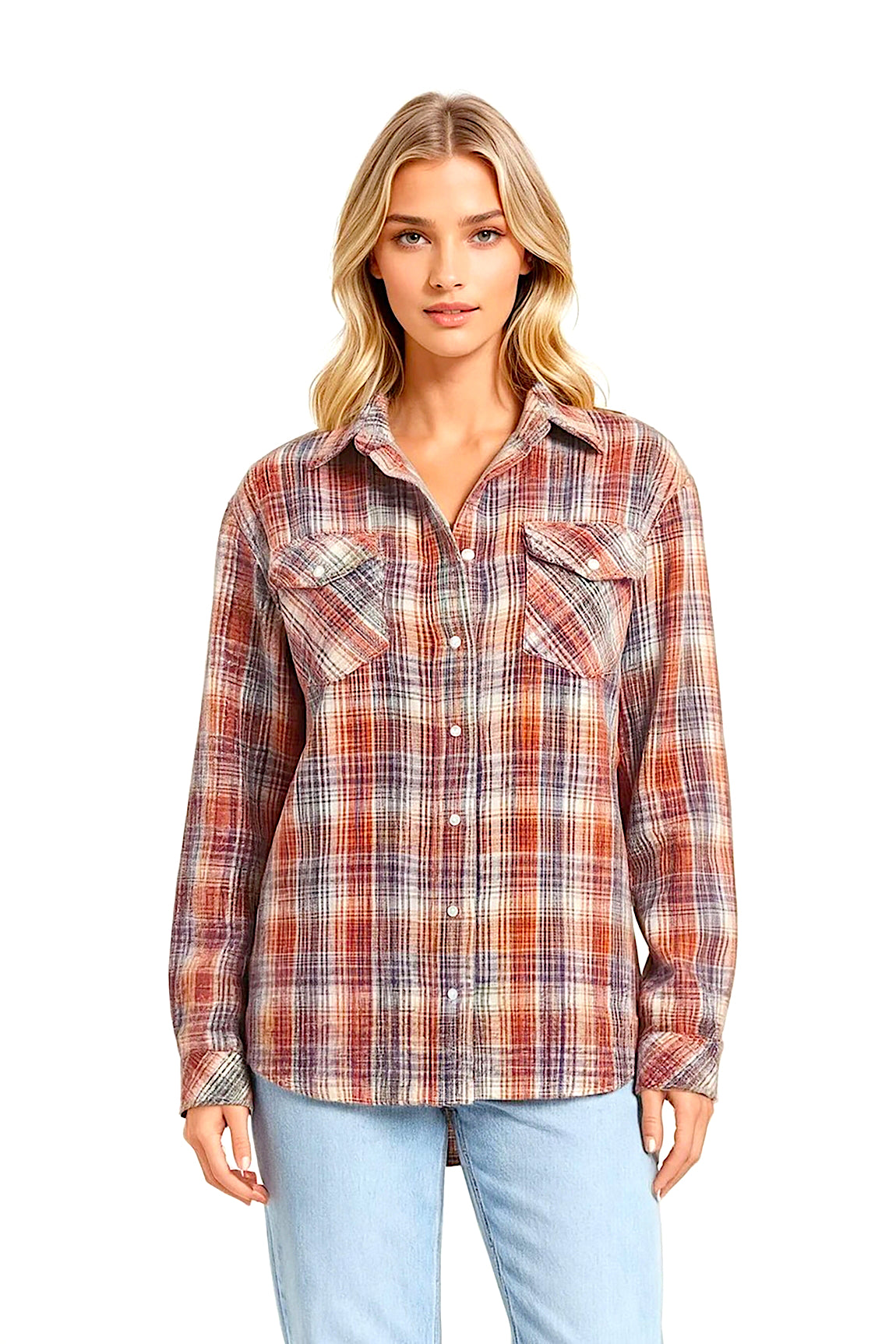CHEMISE TISSÉE À CARREAUX VAR1 VAR1