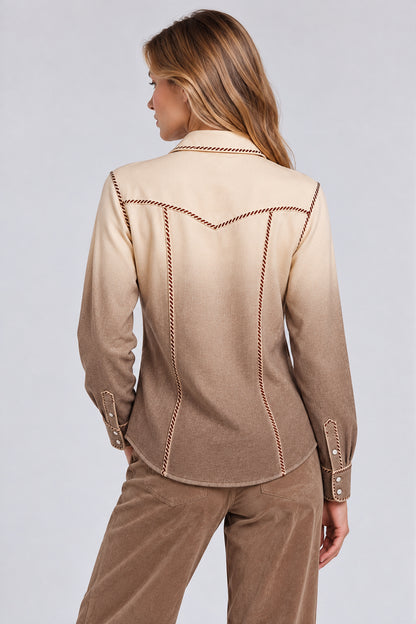 CHEMISE TYE DYE & SURPIQÛRES BROWN 20904 BROWN