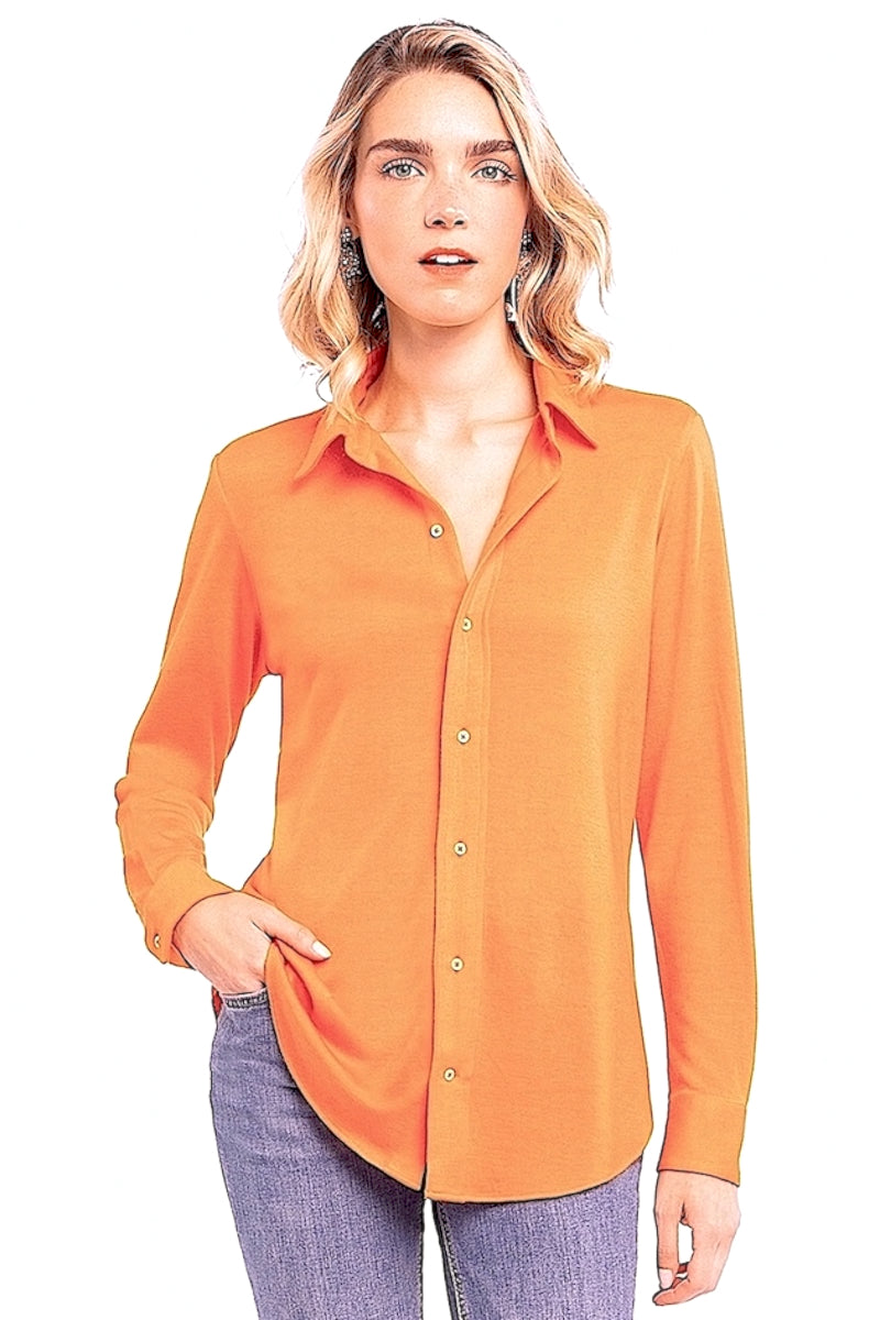 CHEMISE UNIE JERSEY ORANGE