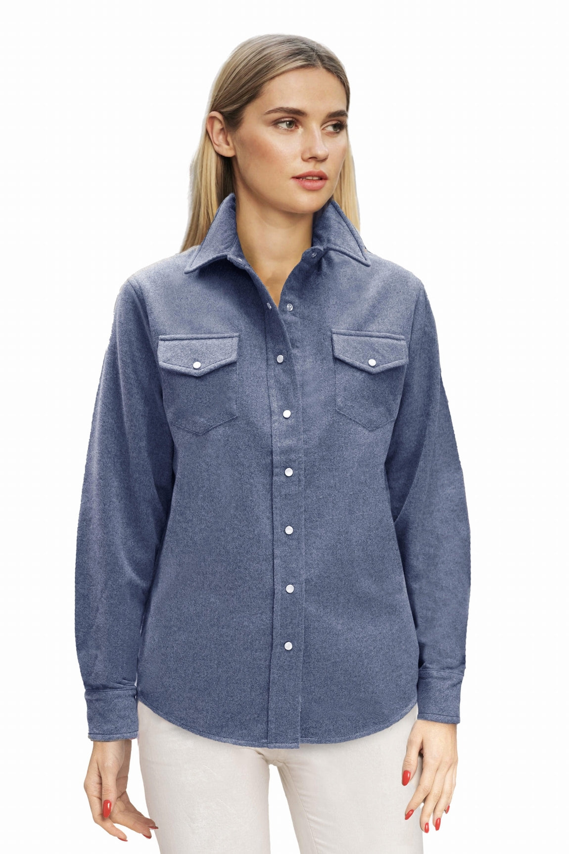 CHEMISE WESTERN UNIE CACHEMIRE BLUE