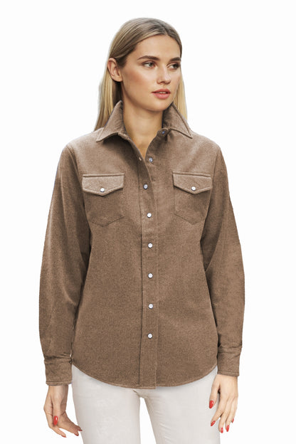 CHEMISE WESTERN UNIE CACHEMIRE CAMEL 1632 CAMEL